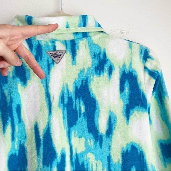 NWT NEW Columbia PFG Super Tidal Fleece 1/4 zip sweater Pullover size Small blue - Picture 8 of 9